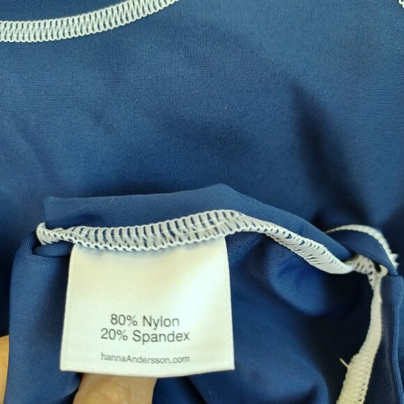 Hanna Andersson Sun-Ready Rash Guard Navy Blue Long Sleeve Pullover Kids Size 12 - Picture 5 of 9